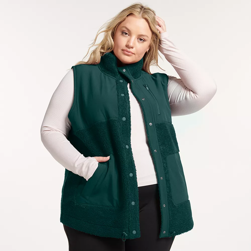 Plus Size FLX Boucle Mixed-Media Vest - Image 7
