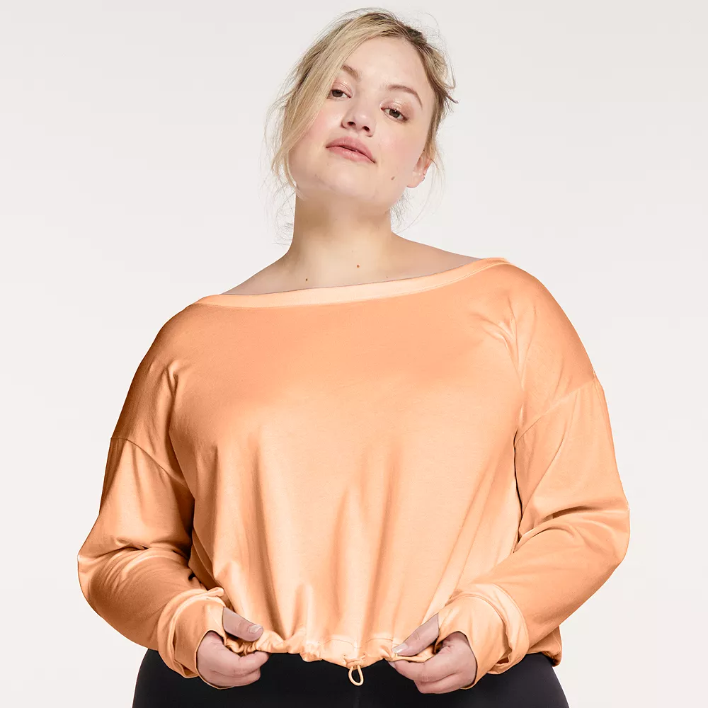 Plus Size FLX Cinched Bungee-Hem Top