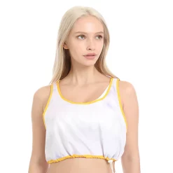 PSK Collective Colorblock Drawstring Bra Top