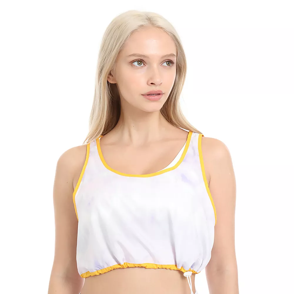 PSK Collective Colorblock Drawstring Bra Top