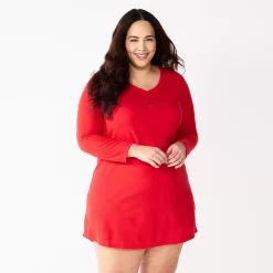 Plus Size Sonoma Goods For Life® Knit Henley Long Sleeve Sleepshirt