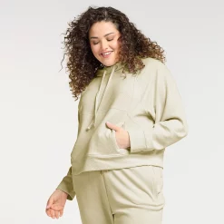 Plus Size FLX Waffle Crop Hoodie