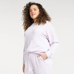 Plus Size FLX Banded-Bottom High-Waisted Waffle Joggers