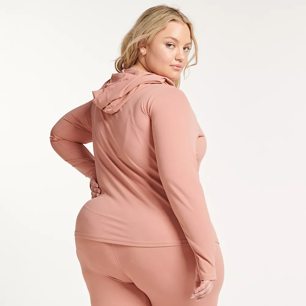 Plus Size FLX Affirmation Hooded Mockneck Top - Image 3