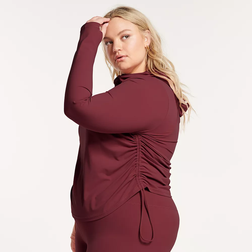 Plus Size FLX Affirmation Hooded Mockneck Top - Image 2