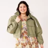 Juniors' Plus Size SO® Utility Windbreaker Jacket