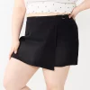 Juniors' Plus Size SO® Comfortable Faux-Wrap Mini Skirt