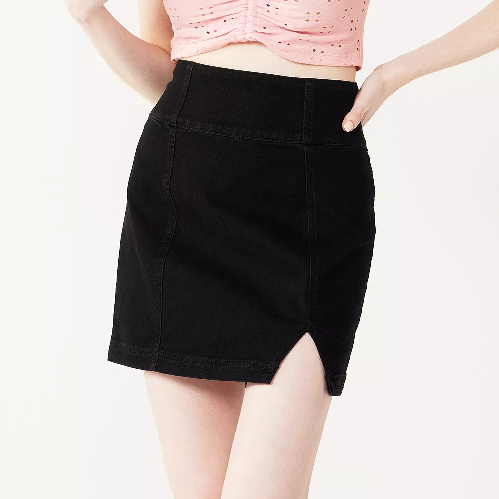 Juniors' SO® High-Rise Side Notch Mini Skirt - Image 2