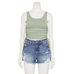Juniors' Rainbow Doodle Embroidered Side Cinch Tank Top