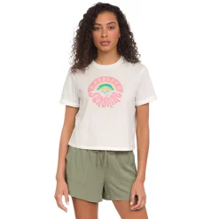 Juniors' Hurley Whirl Sunshine Roll Cuff Crop Tee