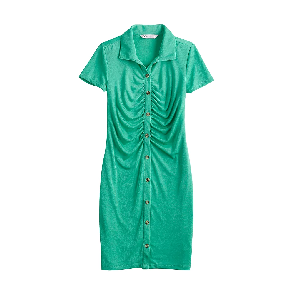 Juniors' SO® Slinky Bodycon Polo Dress - Image 3