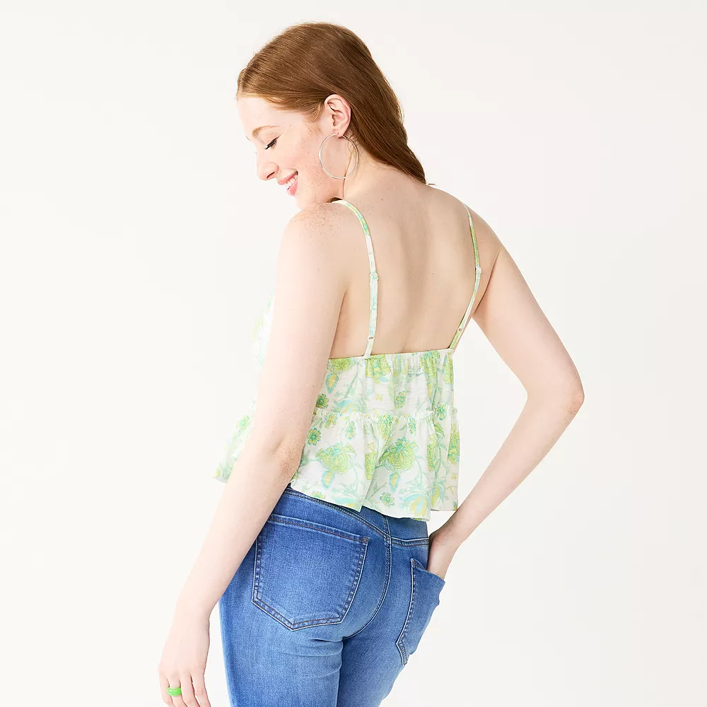 Juniors' SO® Cropped Tiered Cami - Image 9