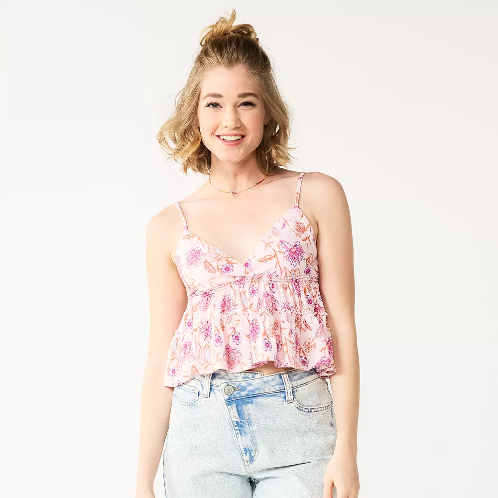 Juniors' SO® Cropped Tiered Cami - Image 3