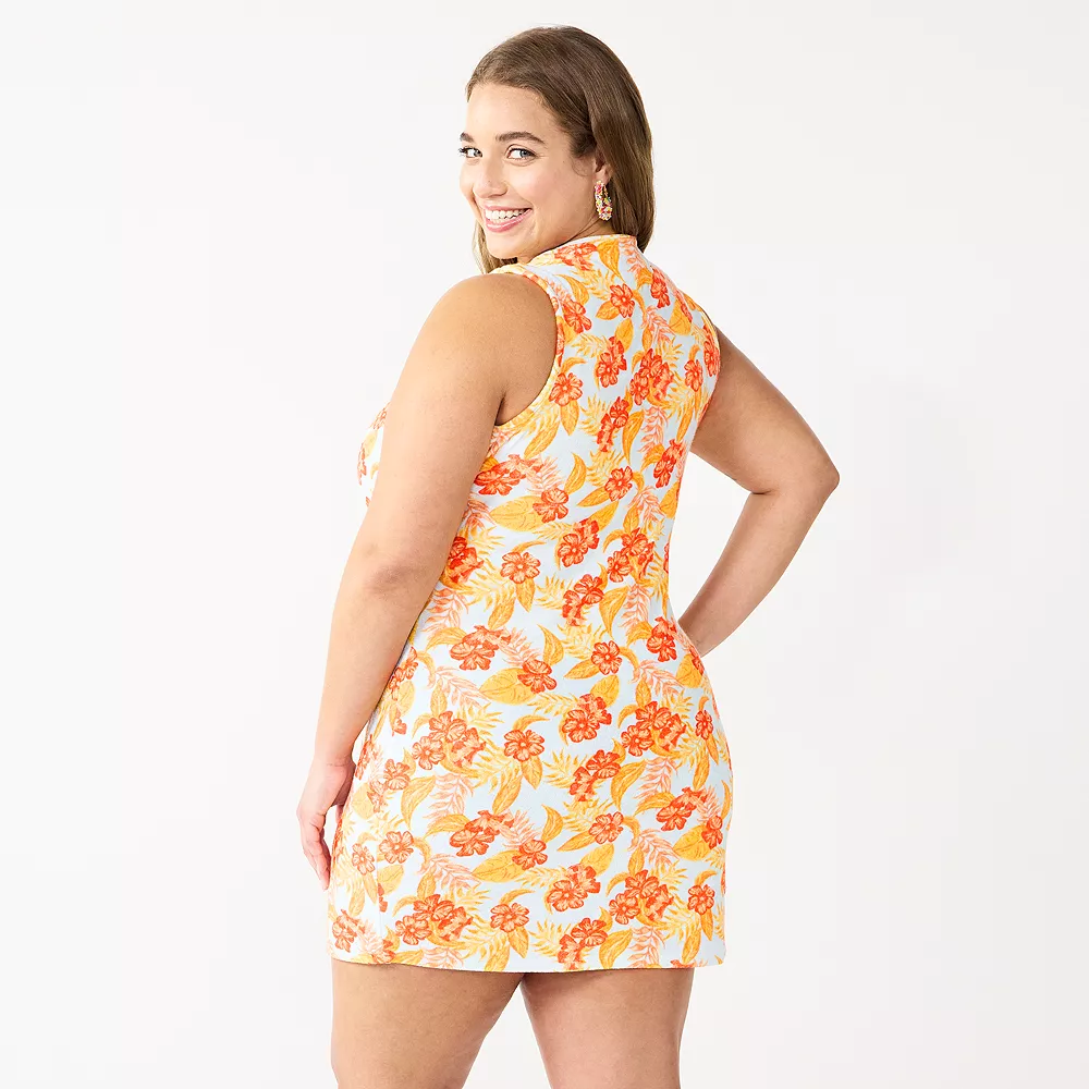 Juniors' Plus Size SO® Terry Cloth Cinched Keyhole Bodycon Mini Dress - Image 4