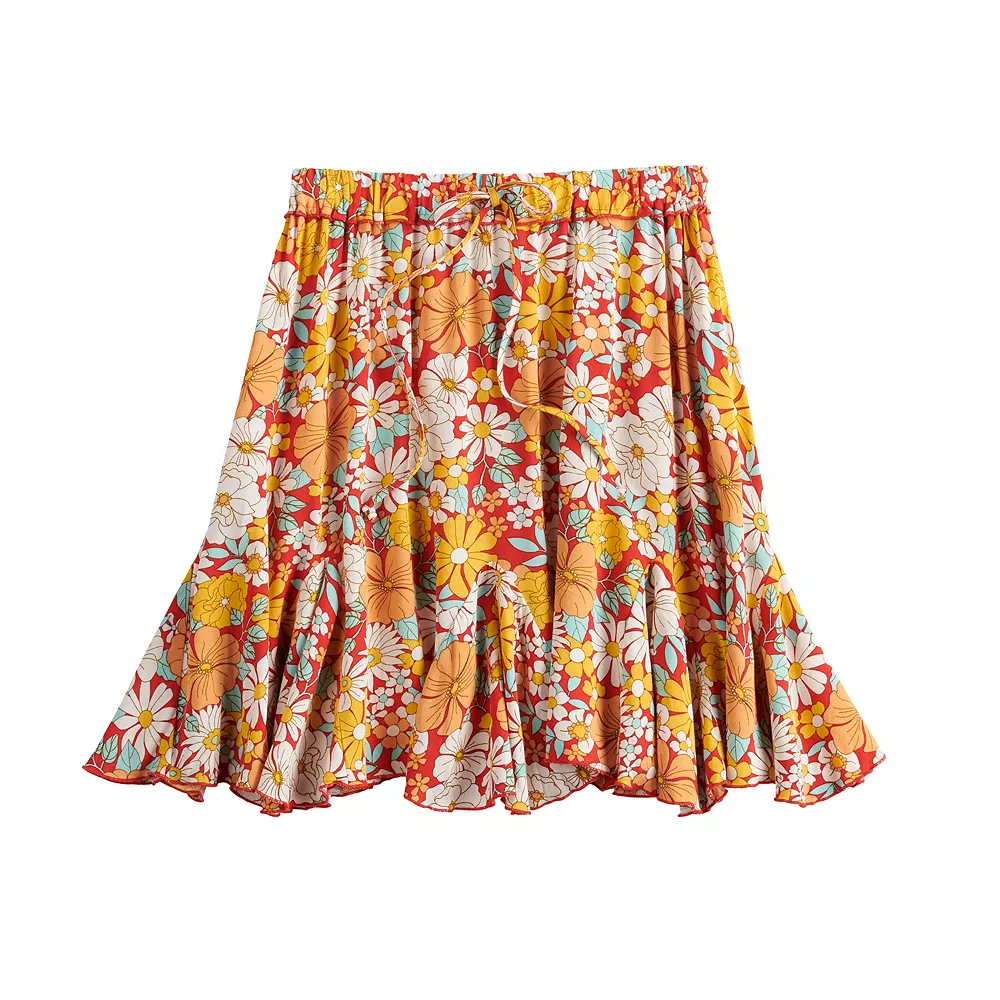 Juniors' SO® Tie-Front Floral Mini Skirt - Image 3