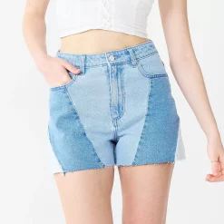 Juniors' SO® High-Rise Three-Tone Shorts