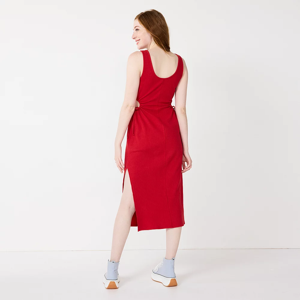 Juniors' Live To Be Spoiled Side Cutout Midi Dress - Image 4