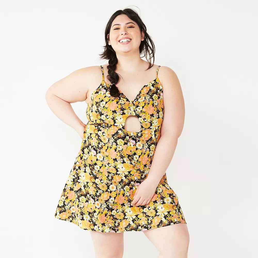 Juniors' Plus Rewind Cutout Skater Dress - Image 2