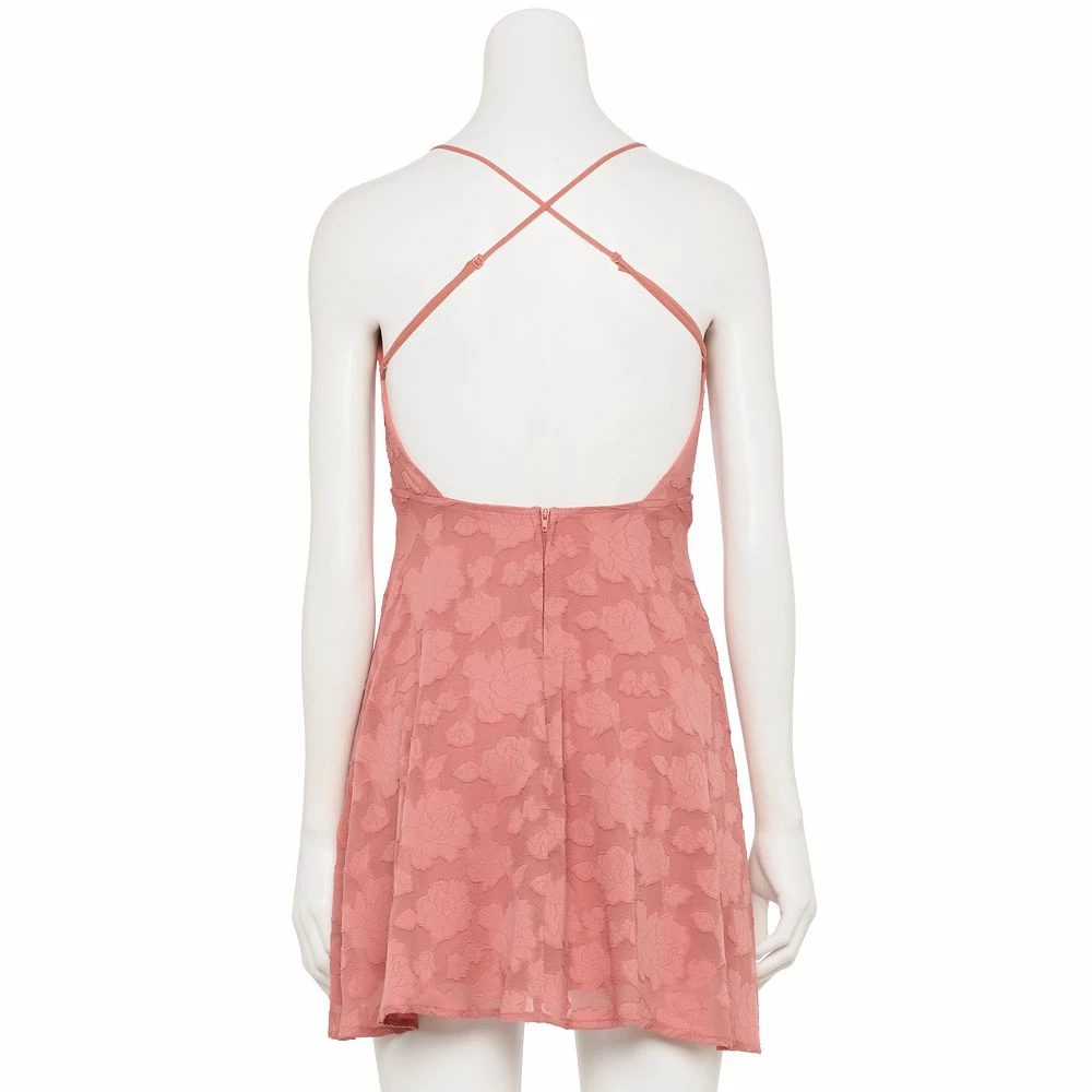 Juniors' Speechless Strappy Cross-Back Mini A-Line Dress - Image 2