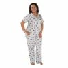 Plus Size Nite Nite by Munki Munki Grogu Short Sleeve Pajama Shirt & Pajama Pants Set