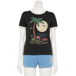 Juniors' Vans Beach Scene "Off The Wall" Graphic Ringer Tee