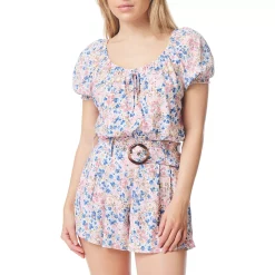 Juniors' WallFlower Puff Sleeve Crop Top