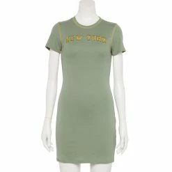 Juniors' "New York" Embroidered Ribbed Shirtdress