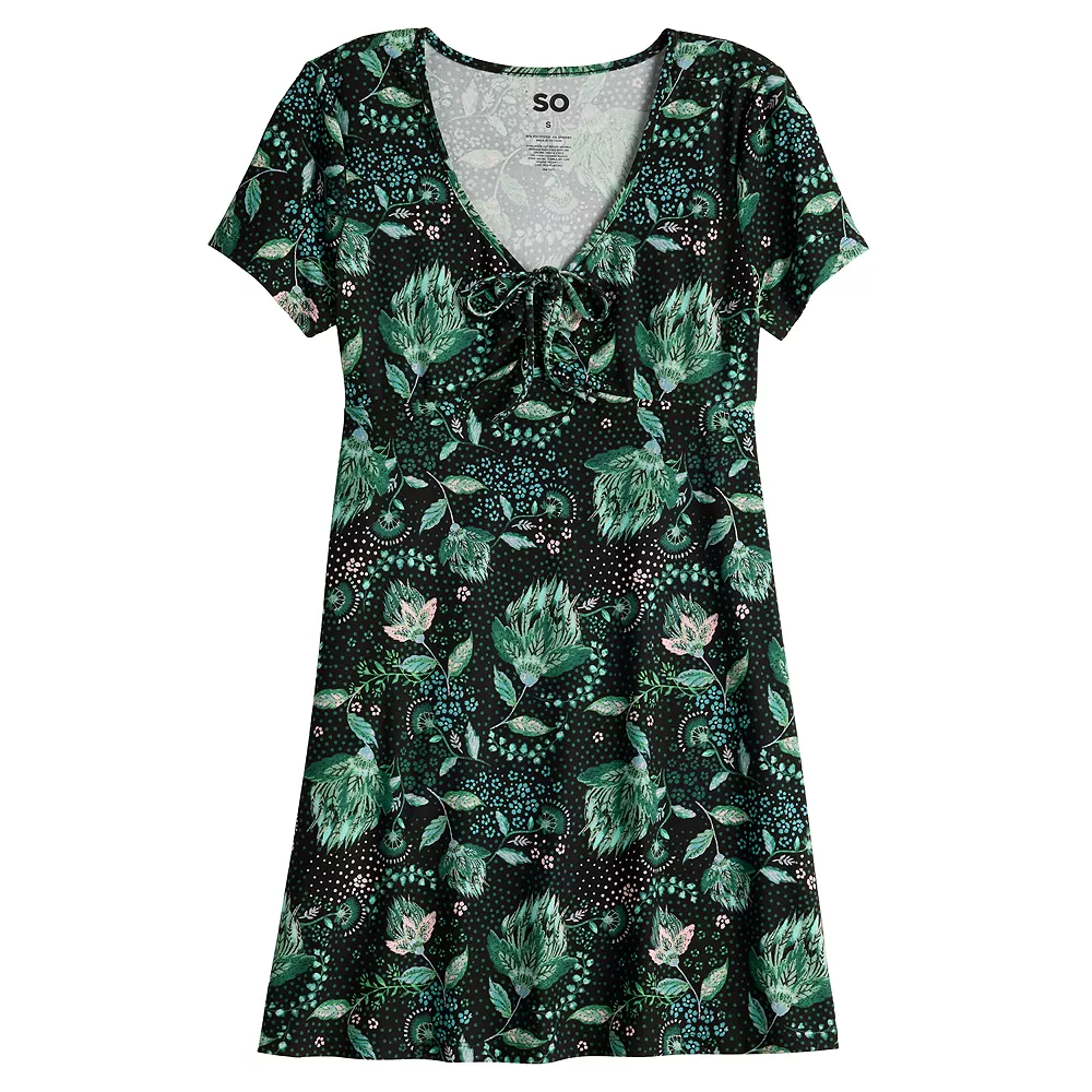 Juniors' SO® Cinched Front Fit & Flare Peasant Dress - Image 9