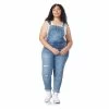 Juniors' Plus Size WallFlower Insta Stretch Tomboy Mid-Rise Overalls