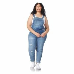 Juniors' Plus Size WallFlower Insta Stretch Tomboy Mid-Rise Overalls