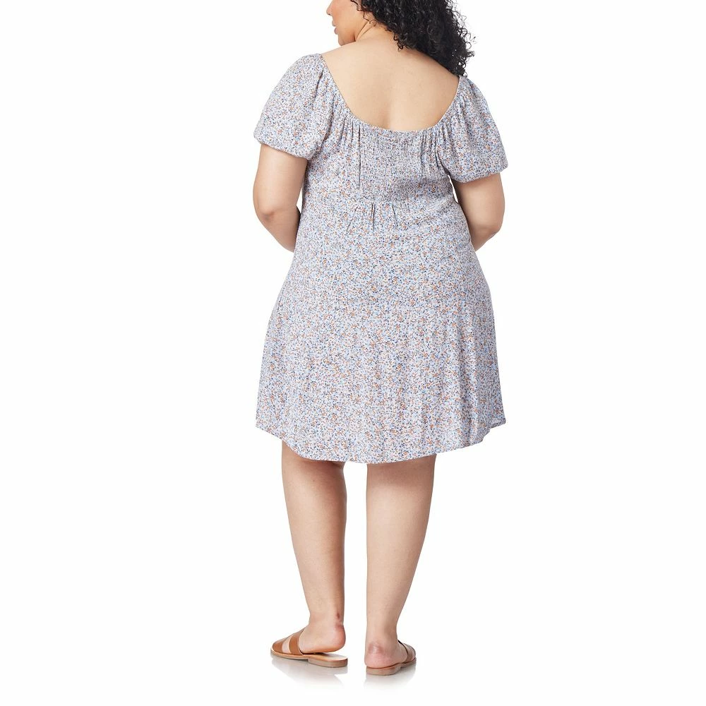 Juniors' Plus Size WallFlower Button Front Ruffled Fit & Flare Dress - Image 2