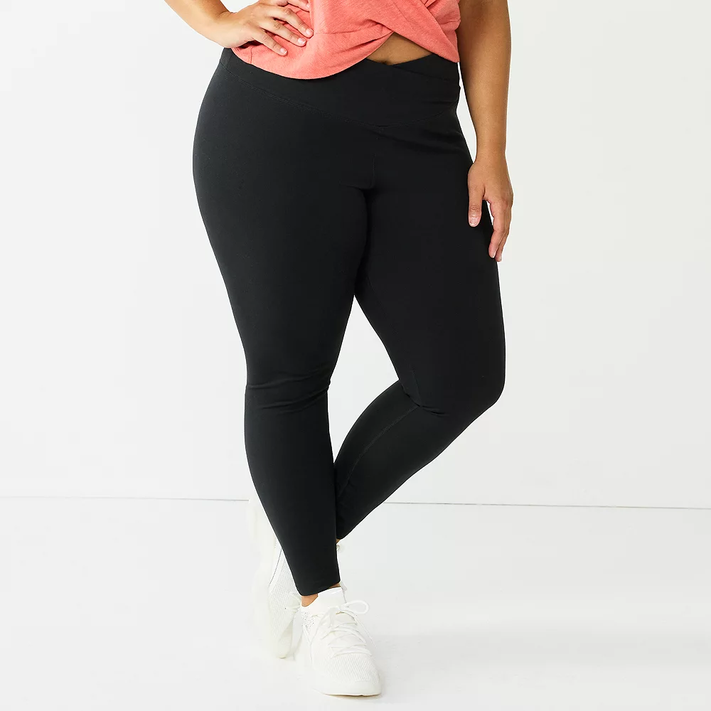 Juniors' Plus Size SO® Crossover High-Rise Sporty Leggings - Image 2