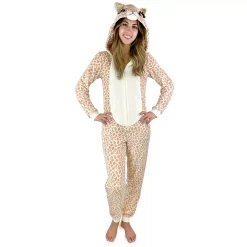 Women's Peace, Love & Dreams Cheetah One-Piece Pajamas