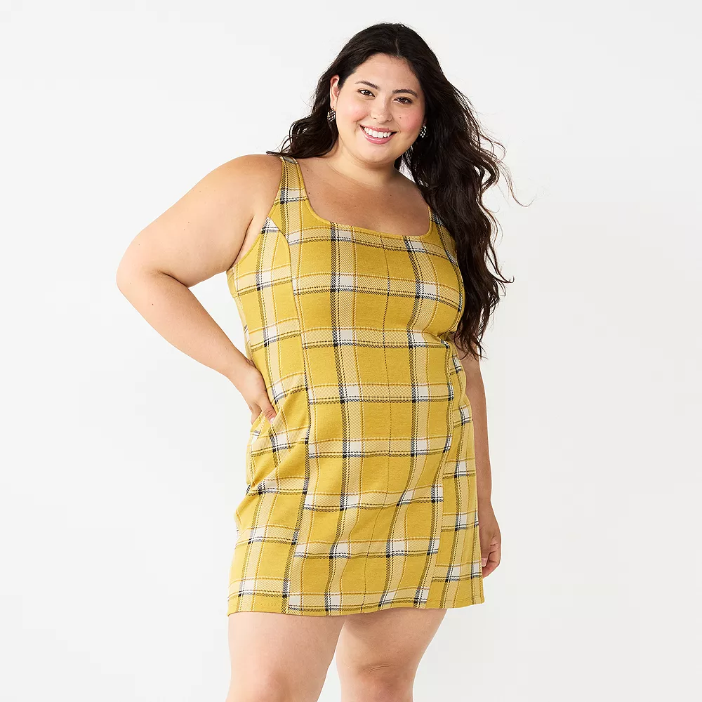 Juniors' Plus Size SO® Open Back Pinafore Mini Dress