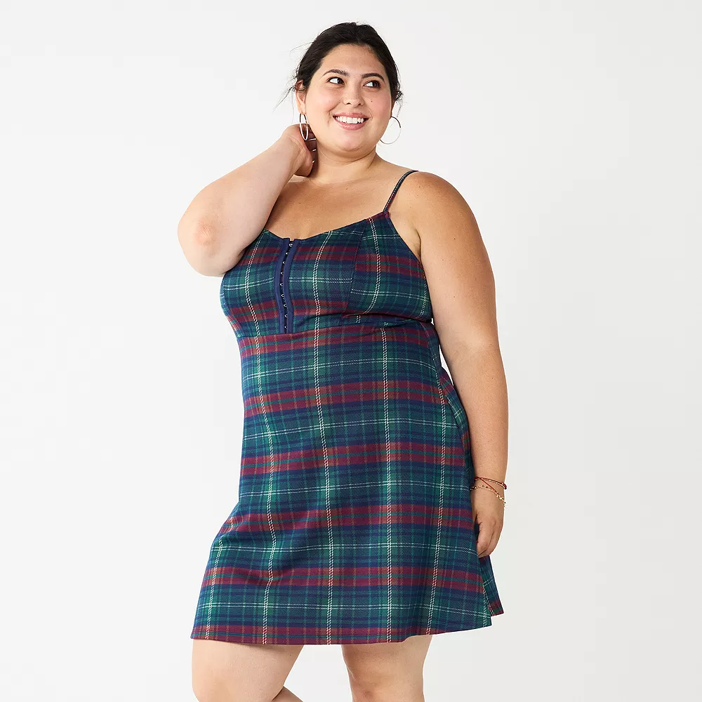 Juniors' Plus Size SO® Print Fit & Flare Mini Dress