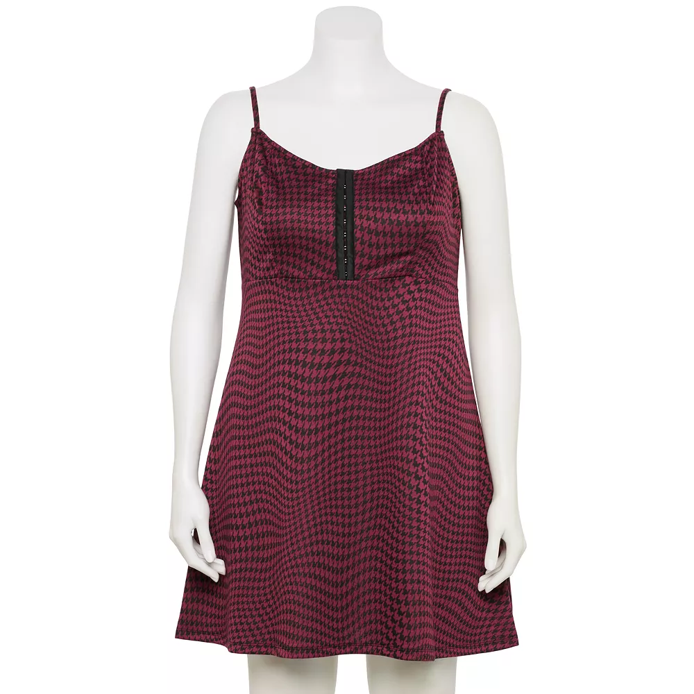 Juniors' Plus Size SO® Print Fit & Flare Mini Dress - Image 2