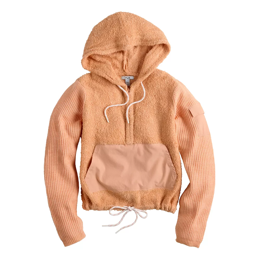 Women's FLX Hooded Half-Zip Mixed-Media Pullover - Image 5