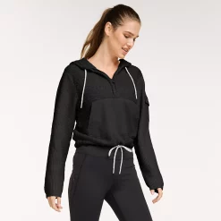 Women's FLX Hooded Half-Zip Mixed-Media Pullover