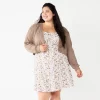 Juniors' Plus Size WallFlower Cable Cardigan & Mini Dress Set