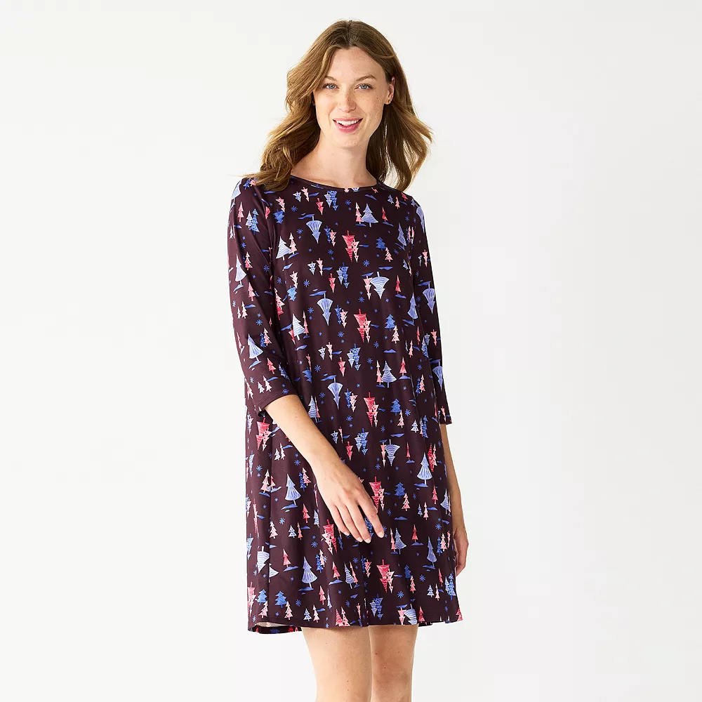 Women's Celebrate Together™ Printed Christmas Swing Dress - Image 9