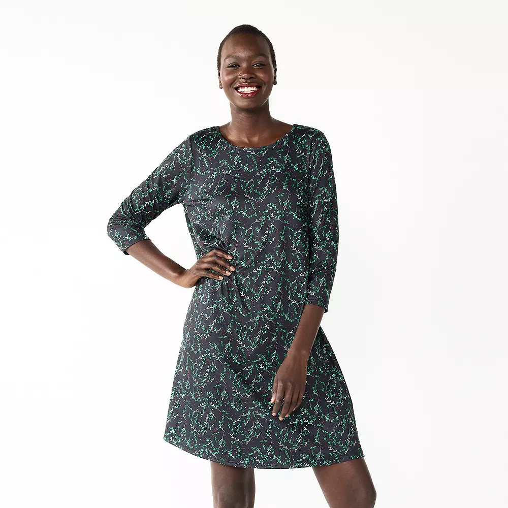Women's Celebrate Together™ Printed Christmas Swing Dress - Image 2