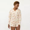 Women's LC Lauren Conrad Long Sleeve Henley Pajama Top & Pajama Shorts Sleep Set