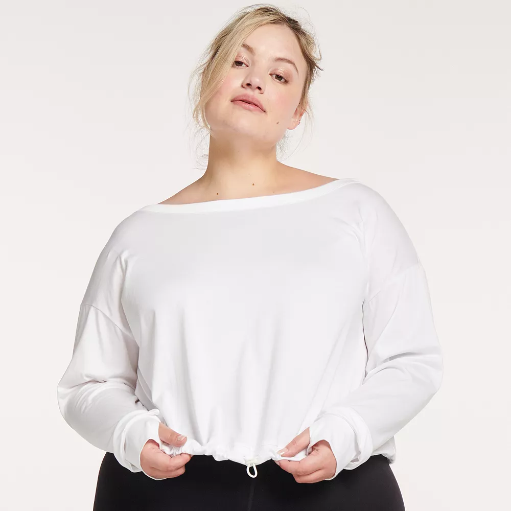Plus Size FLX Cinched Bungee-Hem Top