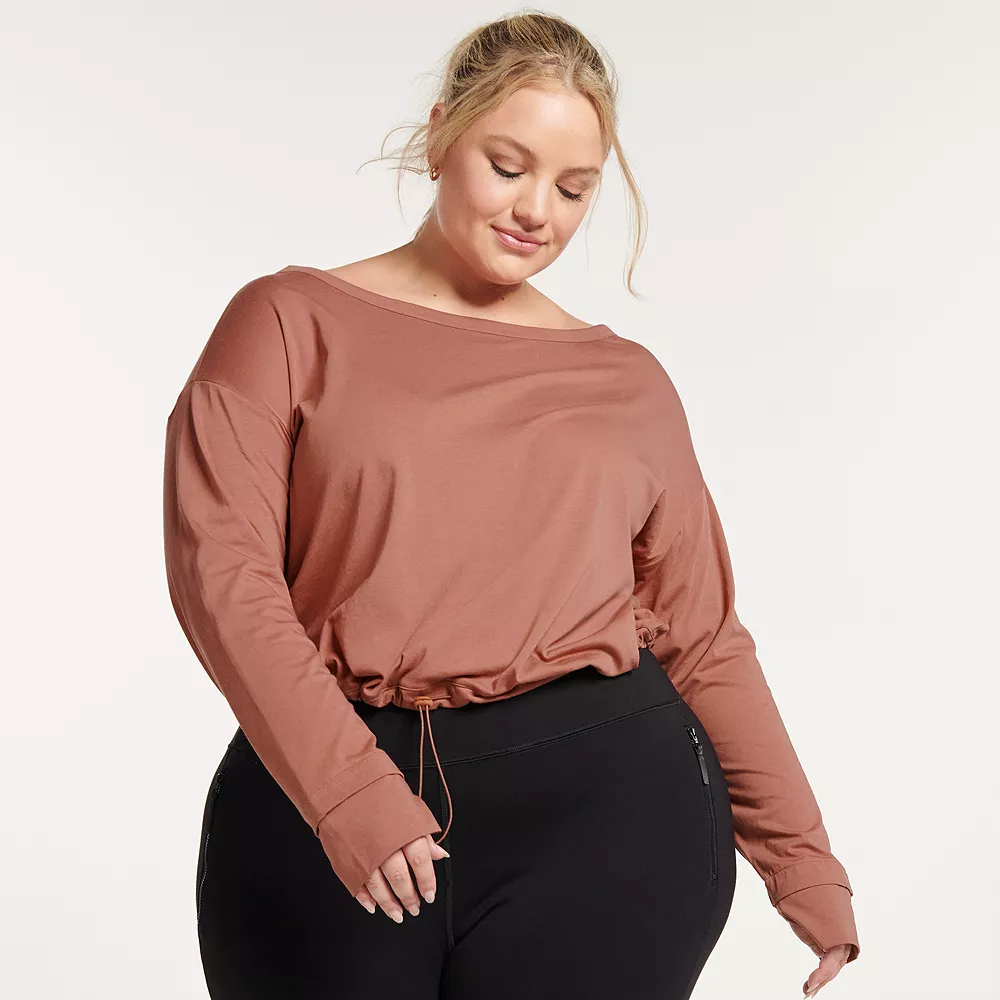 Plus Size FLX Cinched Bungee-Hem Top - Image 3