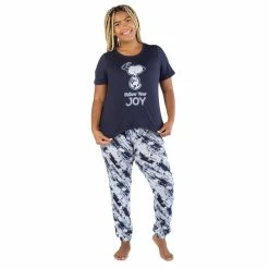 Women's Nite Nite by Munki Munki Short Sleeve Pajama Top & Pajama Pants Sleep Set