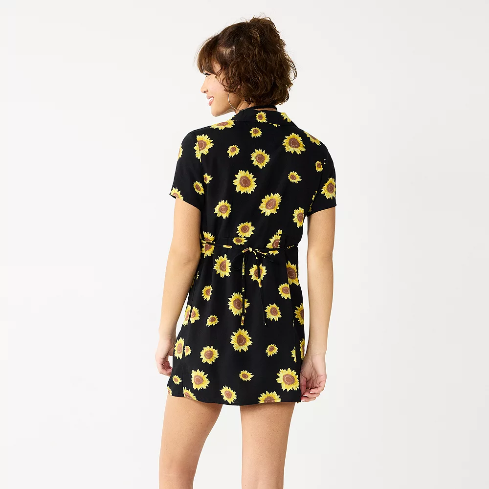 Juniors' SO® Collared Button Front Shirtdress - Image 3