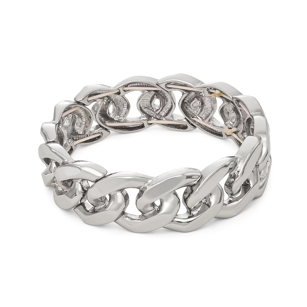 Simply Vera Vera Wang Silver Tone Chunky Curb Chain Stretch Bracelet