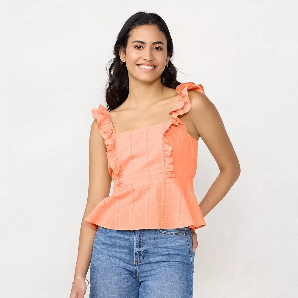 Women's LC Lauren Conrad Ruffle Peplum Tank - Image 3
